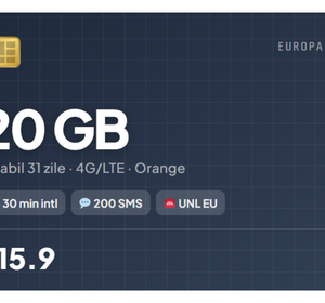 eSIM Europa 20GB — Date + Apeluri + SMS
