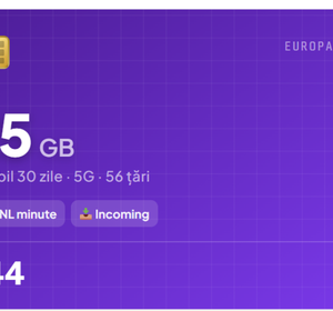 eSIM Europa 25GB 5G — Date + Apeluri + SMS