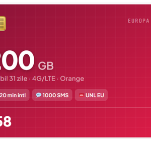 eSIM Europa 200GB - 30 Zile